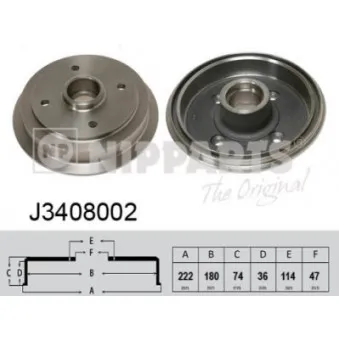 Tambour de frein NIPPARTS J3408002