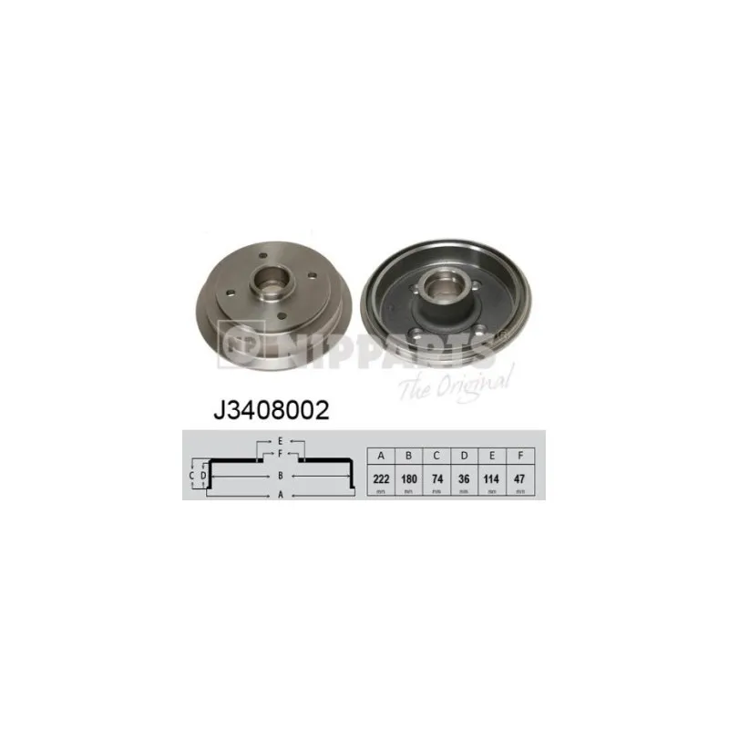 Tambour de frein NIPPARTS J3408002
