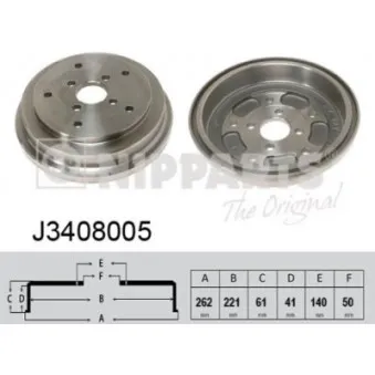 Tambour de frein NIPPARTS J3408005