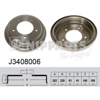 Tambour de frein NIPPARTS J3408006