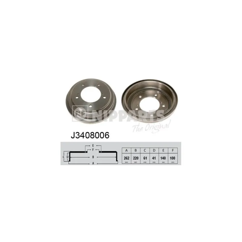 Tambour de frein NIPPARTS J3408006