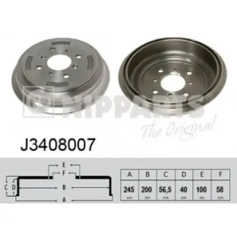 Tambour de frein NIPPARTS J3408007