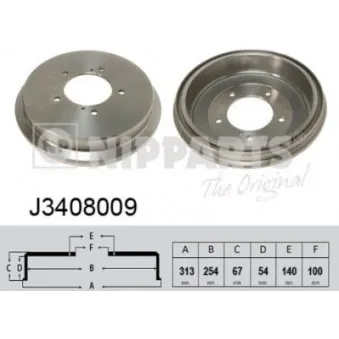 Tambour de frein NIPPARTS J3408009