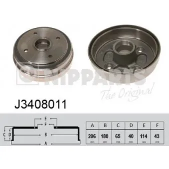 Tambour de frein NIPPARTS J3408011