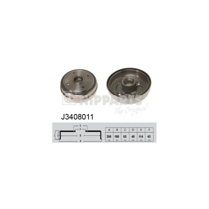 Tambour de frein NIPPARTS J3408011