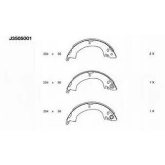 Jeu de mâchoires de frein NIPPARTS J3505001