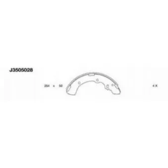 Jeu de mâchoires de frein NIPPARTS J3505028
