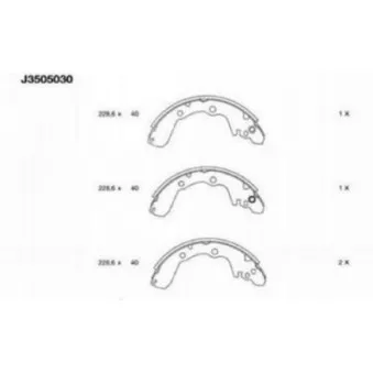 Jeu de mâchoires de frein NIPPARTS J3505030