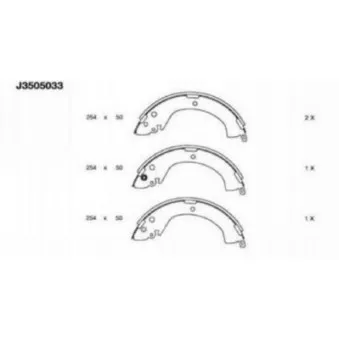 Jeu de mâchoires de frein NIPPARTS J3505033