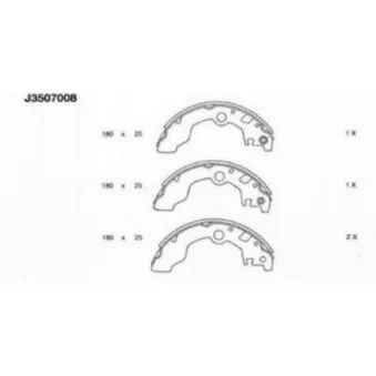 Jeu de mâchoires de frein NIPPARTS J3507008