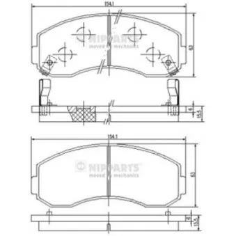 Jeu de 4 plaquettes de frein avant NIPPARTS J3600101