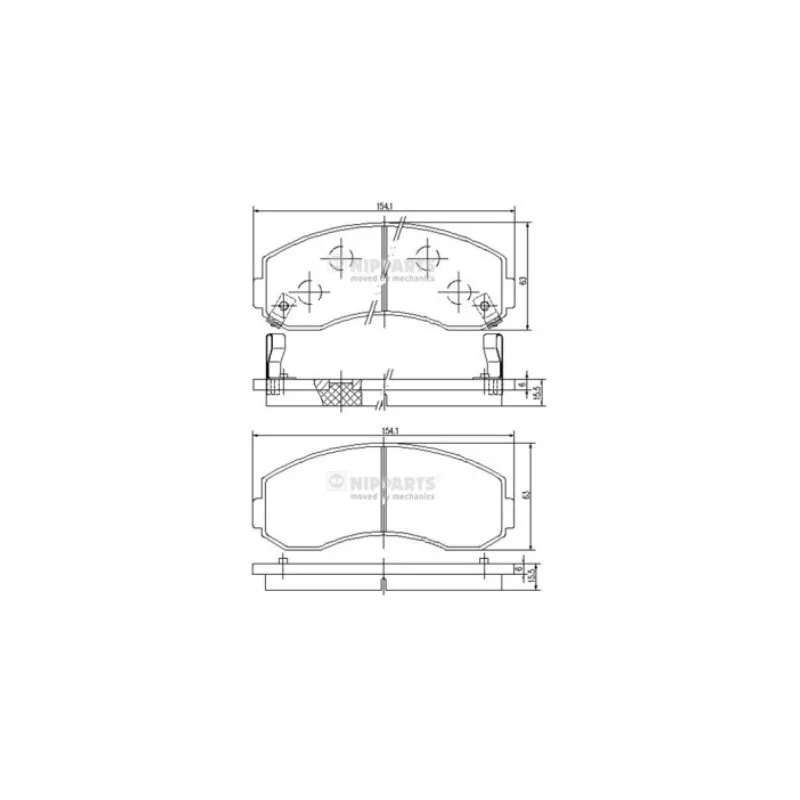 Jeu de 4 plaquettes de frein avant NIPPARTS J3600101