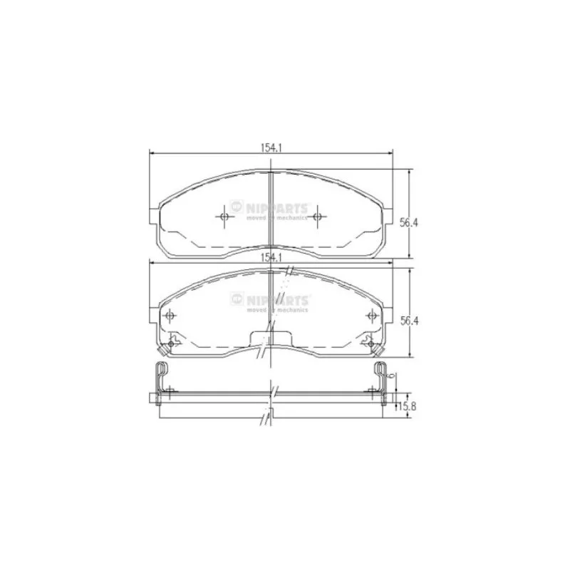 Jeu de 4 plaquettes de frein avant NIPPARTS J3600310