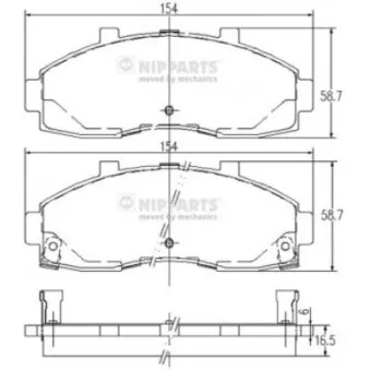 Jeu de 4 plaquettes de frein avant NIPPARTS J3600313