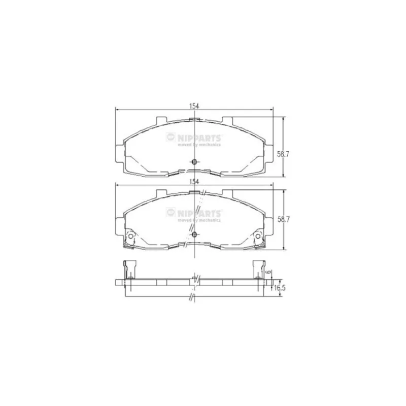Jeu de 4 plaquettes de frein avant NIPPARTS J3600313