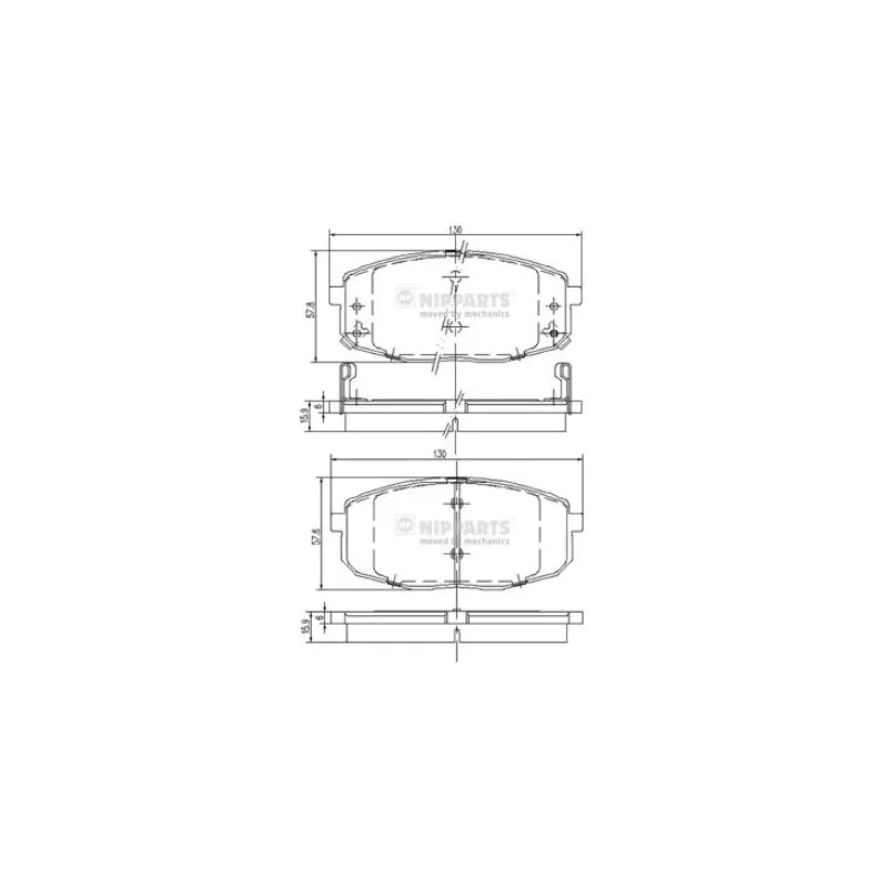 Jeu de 4 plaquettes de frein avant NIPPARTS J3600319