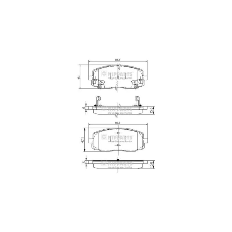 Jeu de 4 plaquettes de frein avant NIPPARTS J3600323