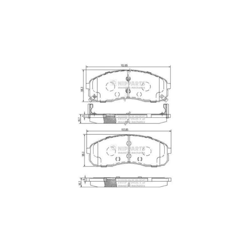 Jeu de 4 plaquettes de frein avant NIPPARTS J3600328