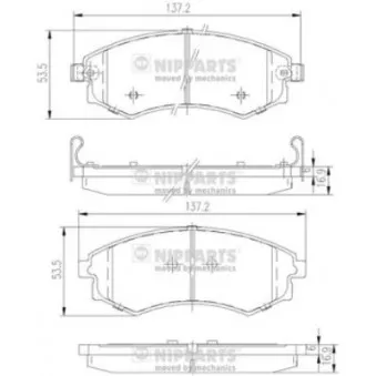 Jeu de 4 plaquettes de frein avant NIPPARTS J3600401