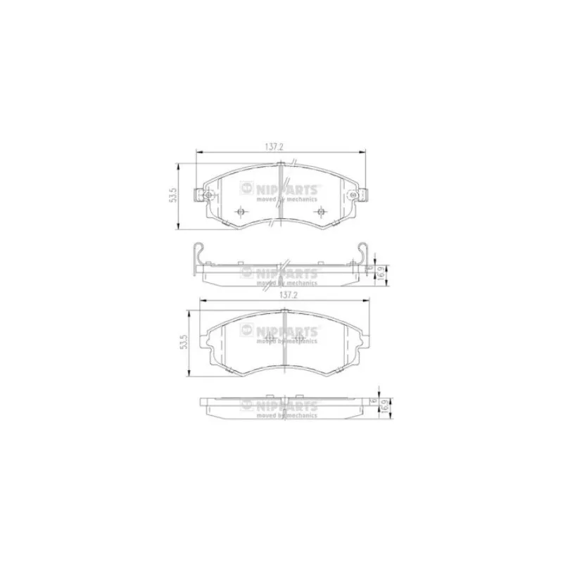 Jeu de 4 plaquettes de frein avant NIPPARTS J3600401