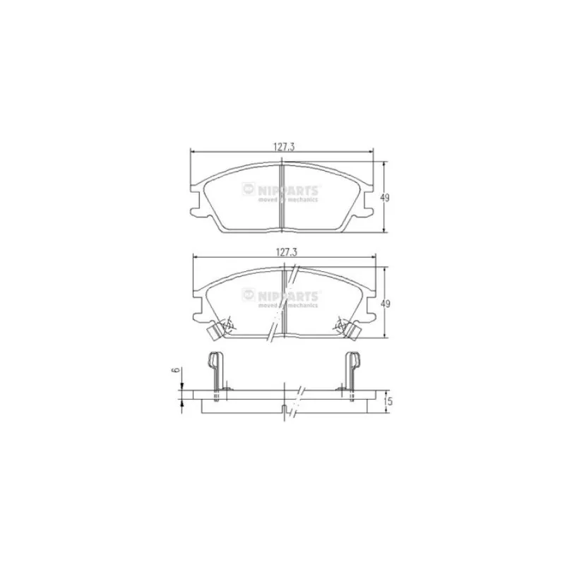 Jeu de 4 plaquettes de frein avant NIPPARTS J3600515