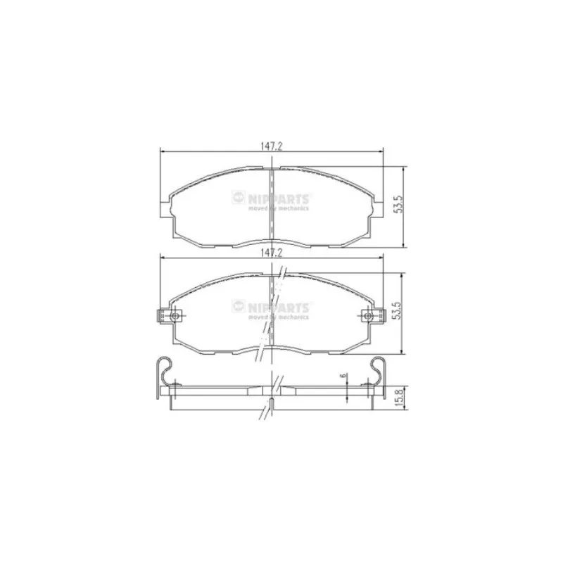 Jeu de 4 plaquettes de frein avant NIPPARTS J3600521