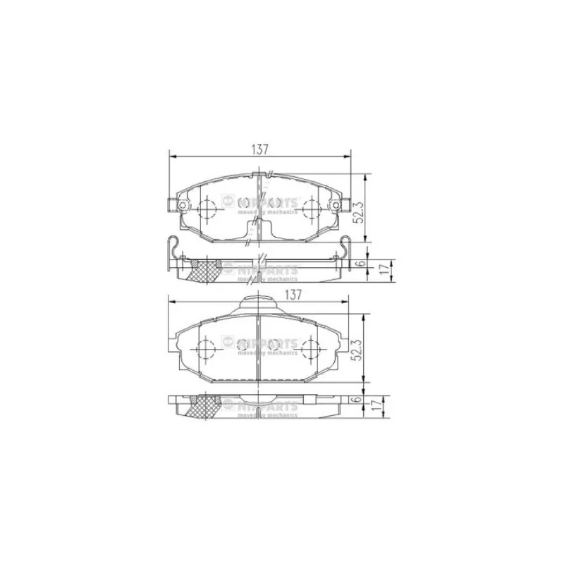 Jeu de 4 plaquettes de frein avant NIPPARTS J3600523