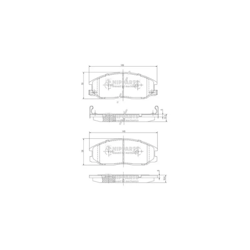 Jeu de 4 plaquettes de frein avant NIPPARTS J3600526