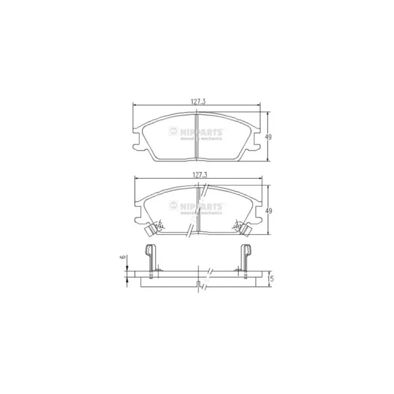 Jeu de 4 plaquettes de frein avant NIPPARTS J3600539