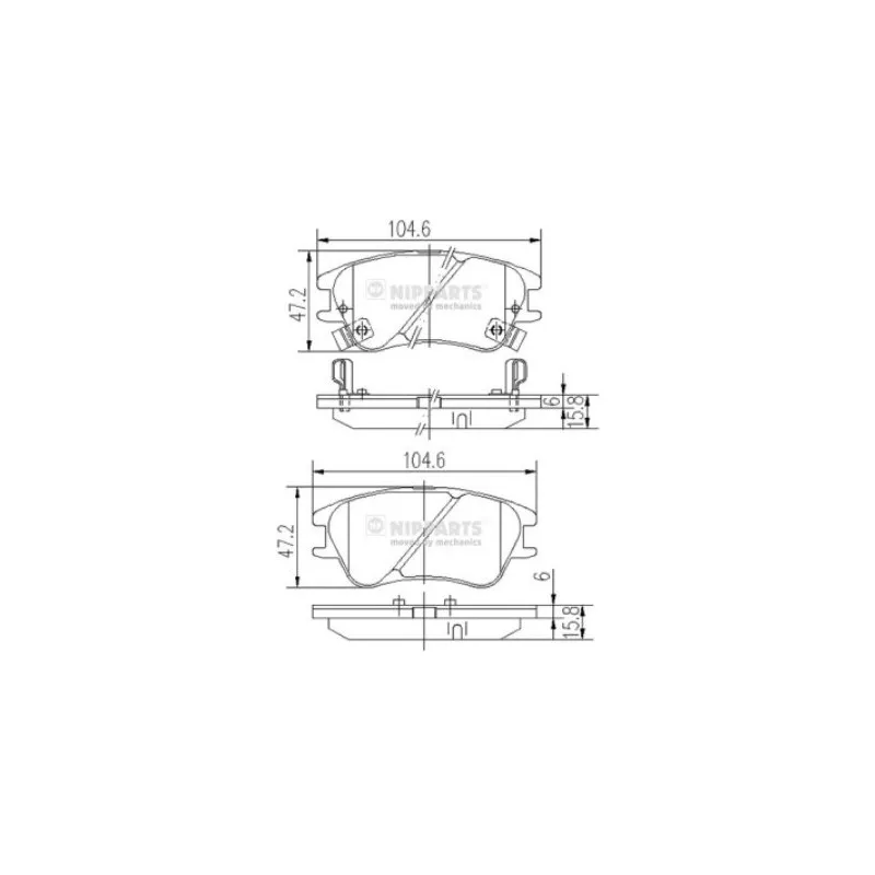 Jeu de 4 plaquettes de frein avant NIPPARTS J3600540