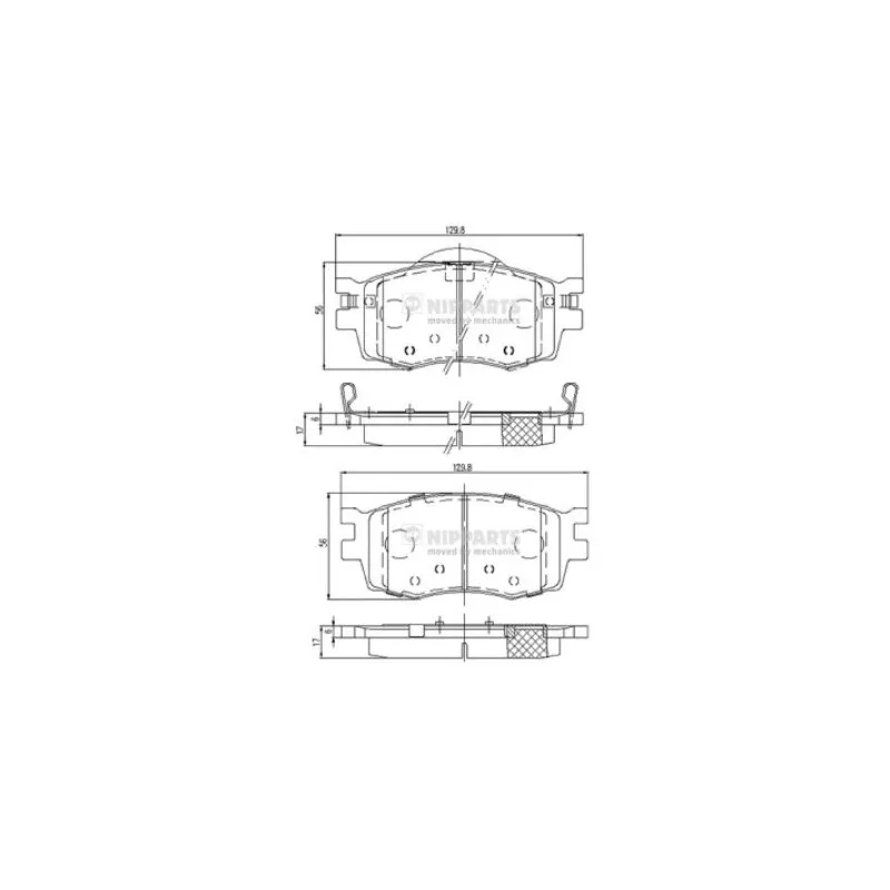 Jeu de 4 plaquettes de frein avant NIPPARTS J3600542