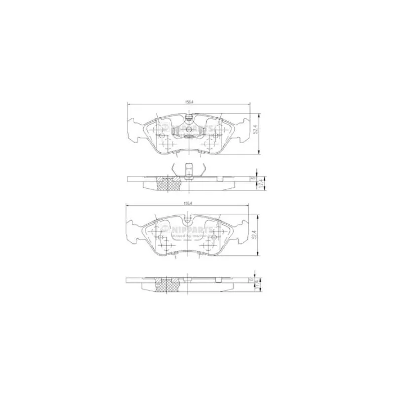 Jeu de 4 plaquettes de frein avant NIPPARTS J3600900