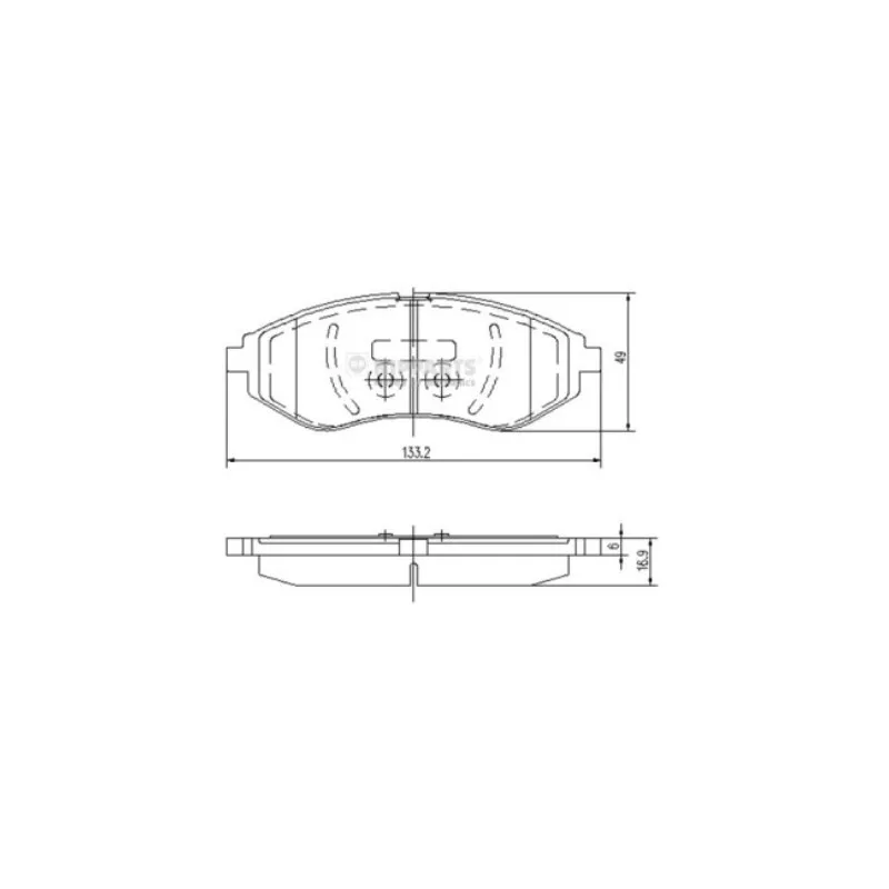 Jeu de 4 plaquettes de frein avant NIPPARTS J3600911