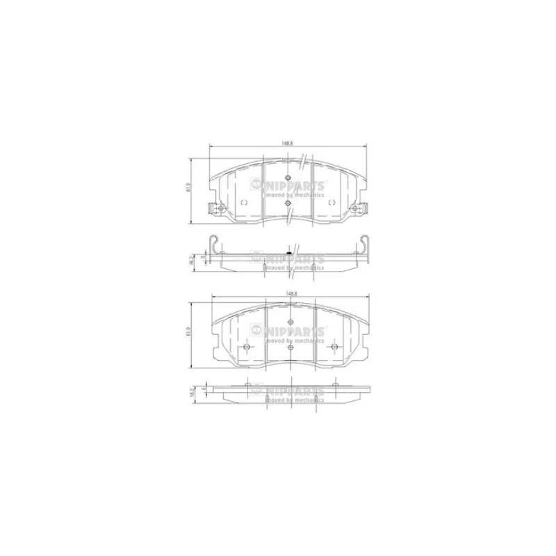 Jeu de 4 plaquettes de frein avant NIPPARTS J3600913