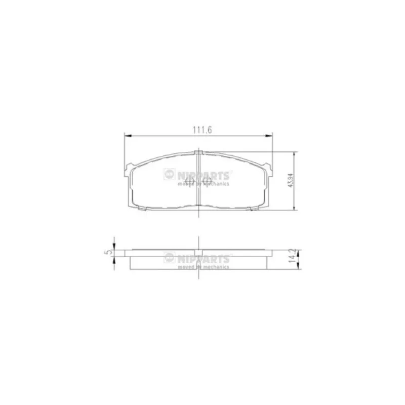 Jeu de 4 plaquettes de frein avant NIPPARTS J3601006