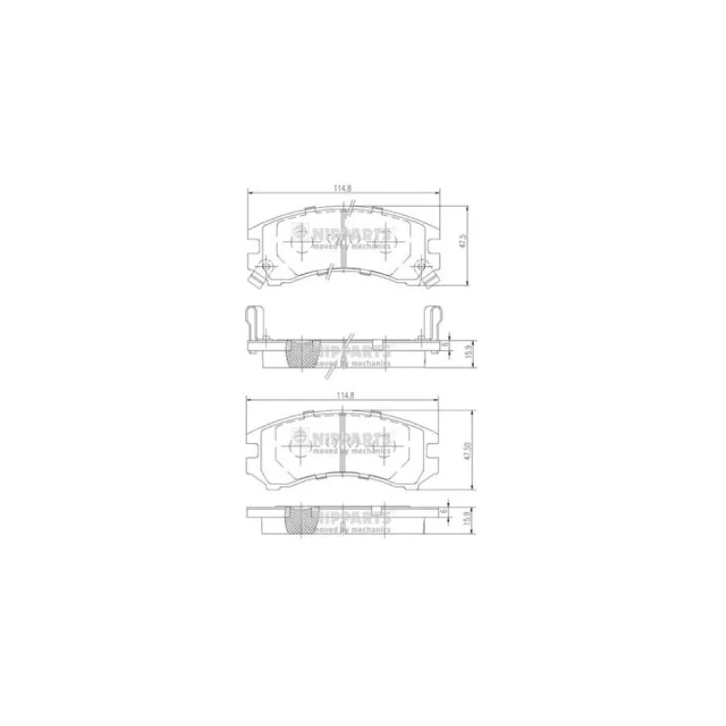 Jeu de 4 plaquettes de frein avant NIPPARTS J3601035