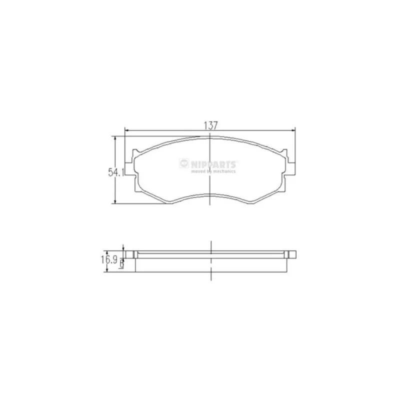 Jeu de 4 plaquettes de frein avant NIPPARTS J3601042