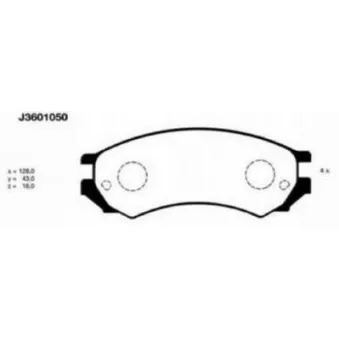 Jeu de 4 plaquettes de frein avant NIPPARTS J3601050
