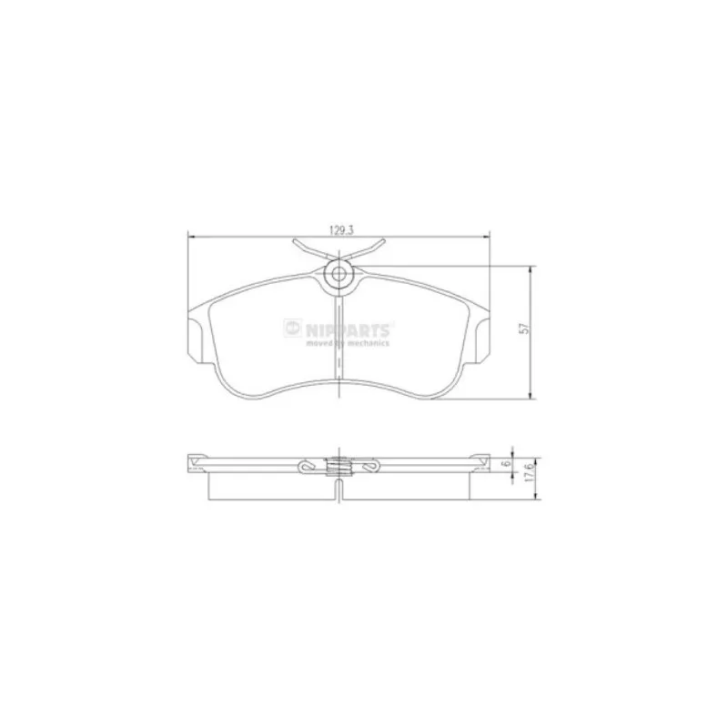 Jeu de 4 plaquettes de frein avant NIPPARTS J3601051