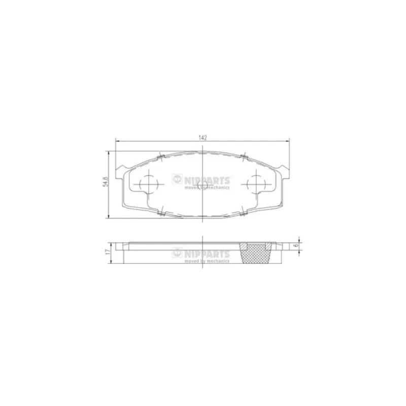 Jeu de 4 plaquettes de frein avant NIPPARTS J3601061