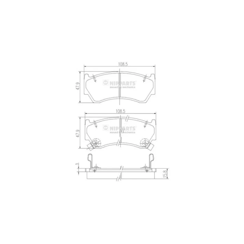 Jeu de 4 plaquettes de frein avant NIPPARTS J3601062