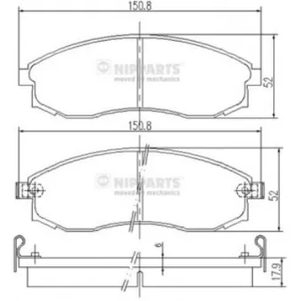 Jeu de 4 plaquettes de frein avant NIPPARTS J3601064