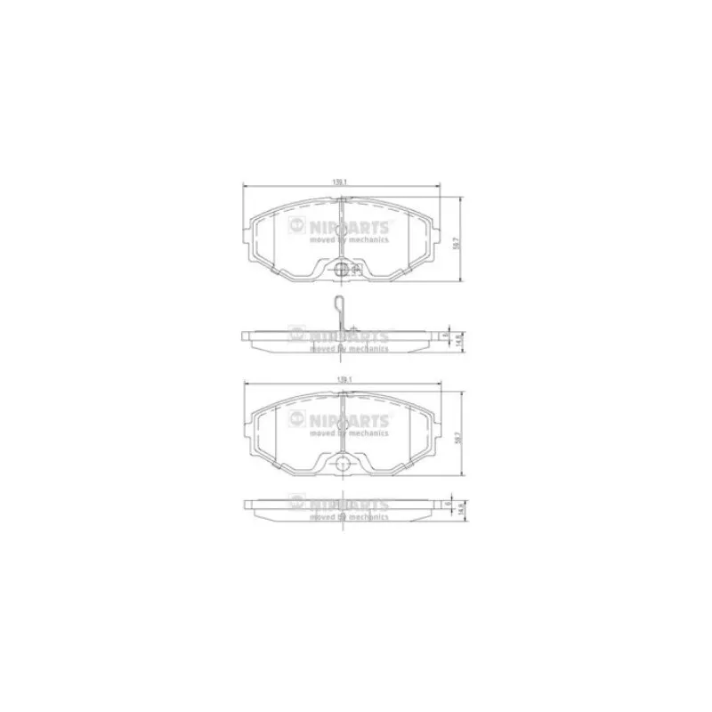 Jeu de 4 plaquettes de frein avant NIPPARTS J3601074