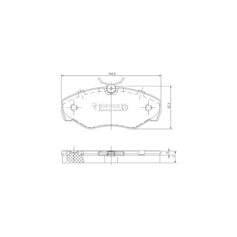 Jeu de 4 plaquettes de frein avant NIPPARTS J3601080