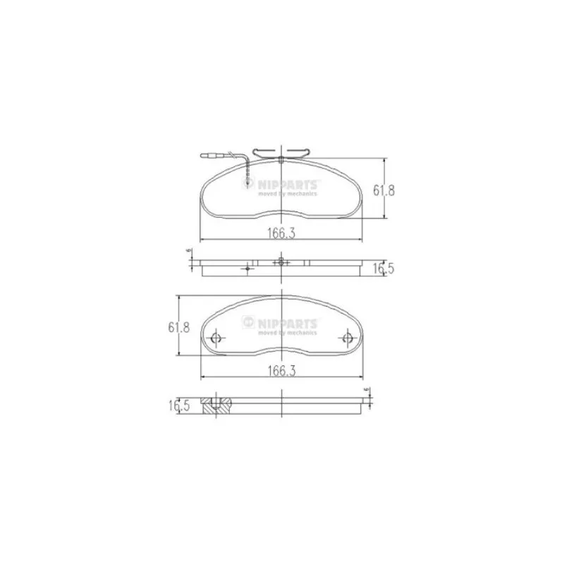 Jeu de 4 plaquettes de frein avant NIPPARTS J3601081