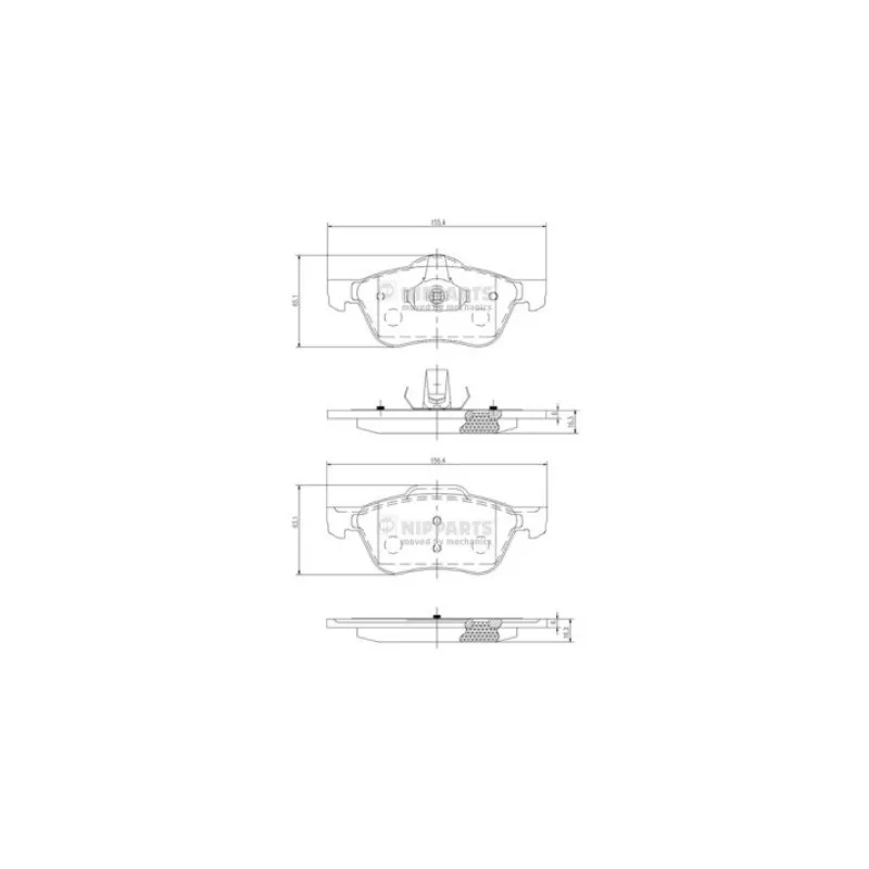Jeu de 4 plaquettes de frein avant NIPPARTS J3601082