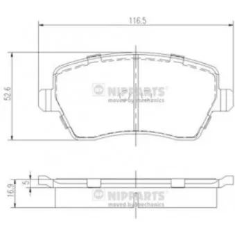 Jeu de 4 plaquettes de frein avant NIPPARTS J3601085