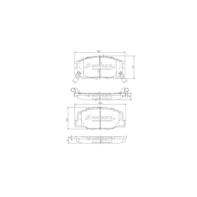 Jeu de 4 plaquettes de frein avant NIPPARTS J3602031