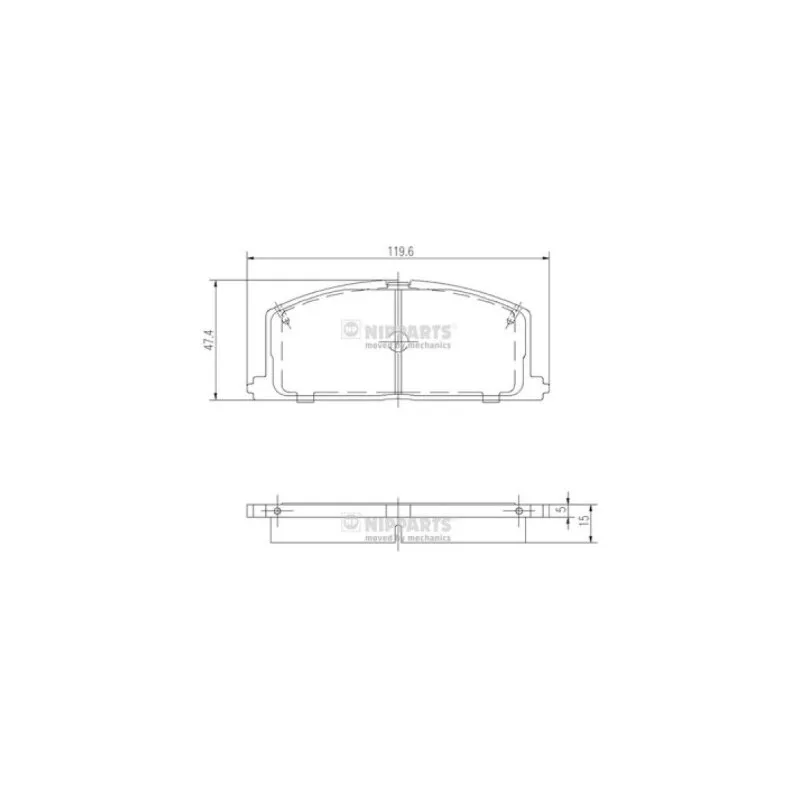 Jeu de 4 plaquettes de frein avant NIPPARTS J3602035