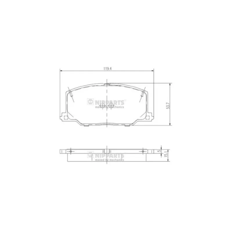 Jeu de 4 plaquettes de frein avant NIPPARTS J3602037